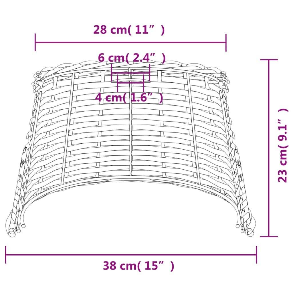 Lampenschirm Weiß Ø38x23 cm Korbweide-6