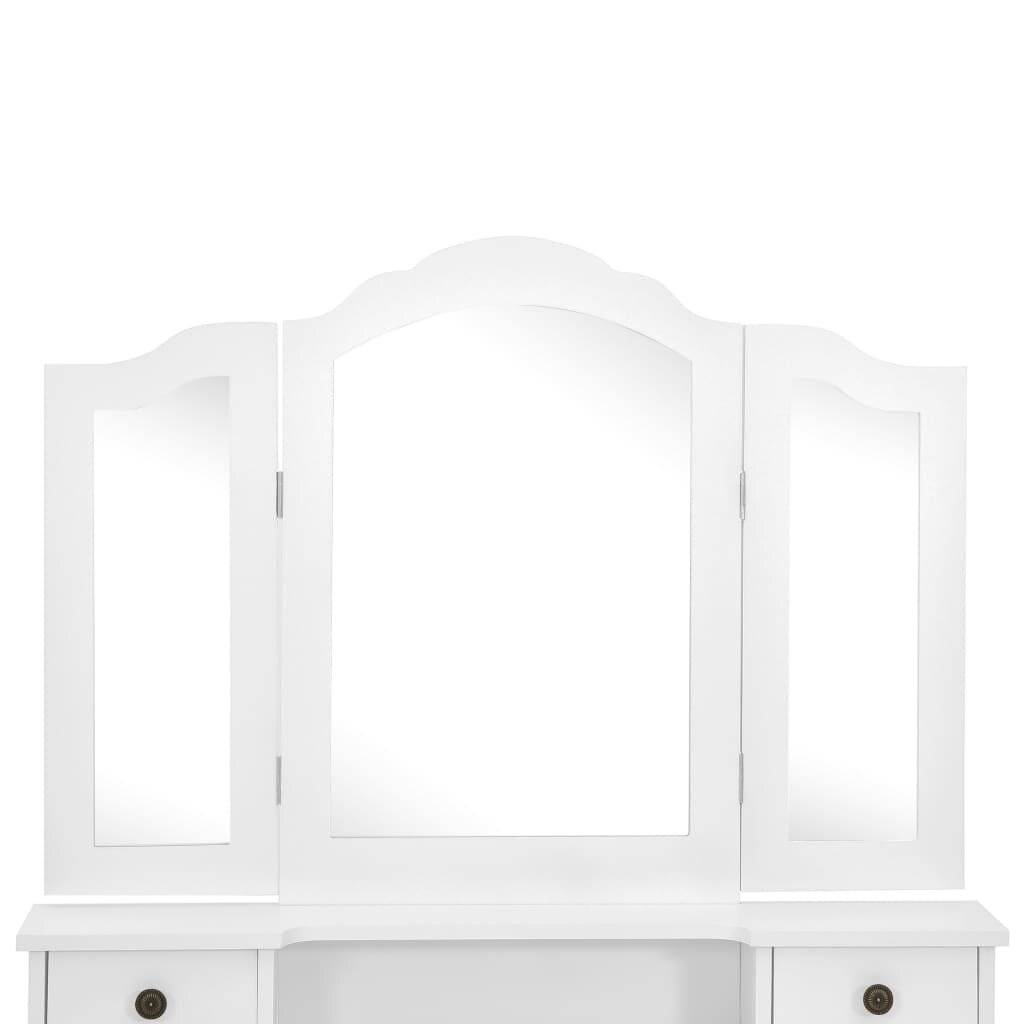 Symbolbild für Schminktisch-Set mit Hocker Weiß 80x69x141cm Paulowniaholz