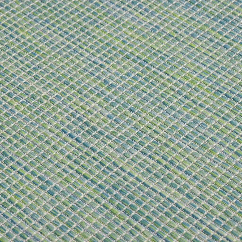 Outdoor-Teppich Flachgewebe 80x150 cm Türkis-3