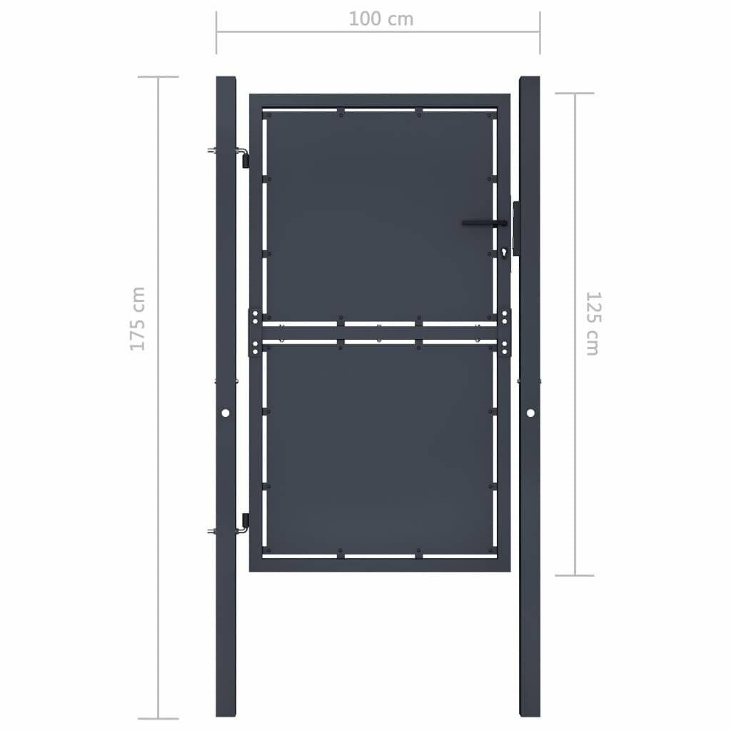 Gartentor Stahl 100×125 cm Anthrazit-3