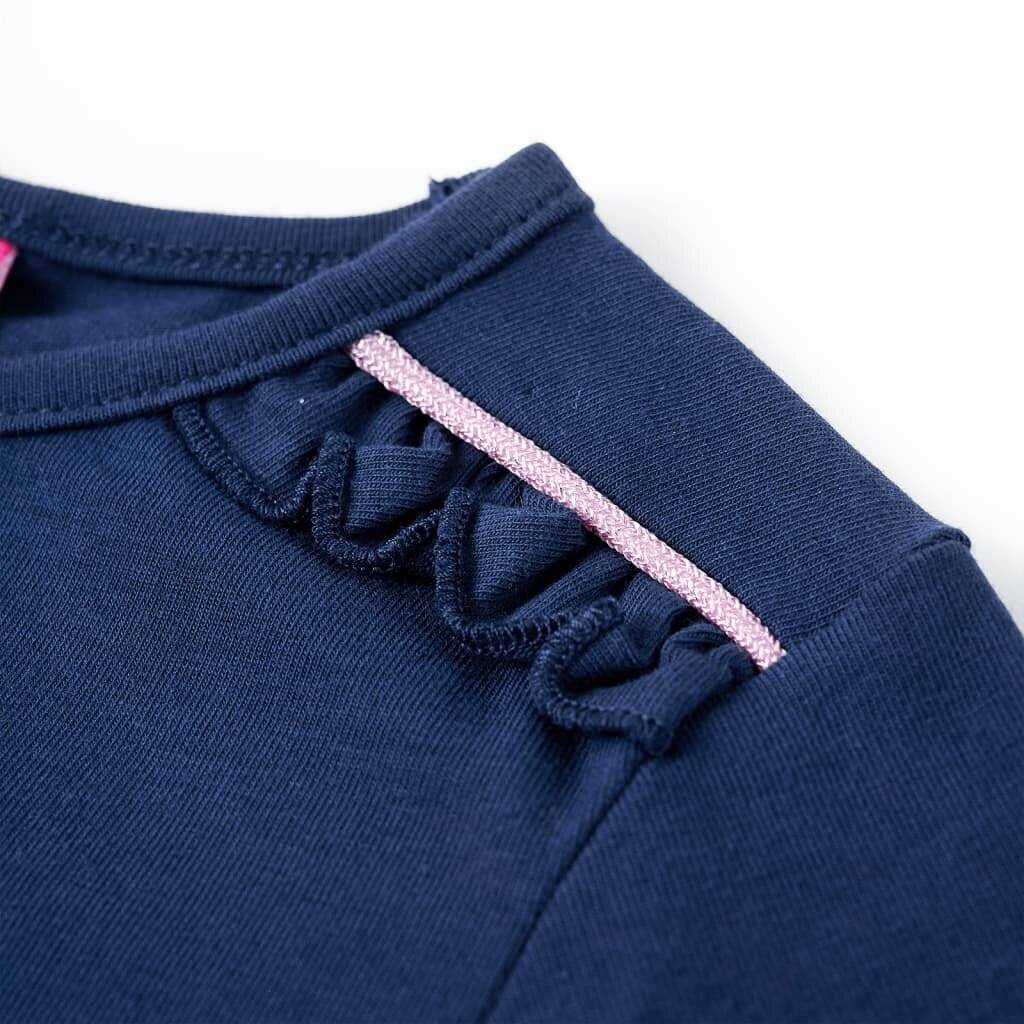 Kinder-Langarmshirt mit Pilz-Aufdruck Marineblau 104-2