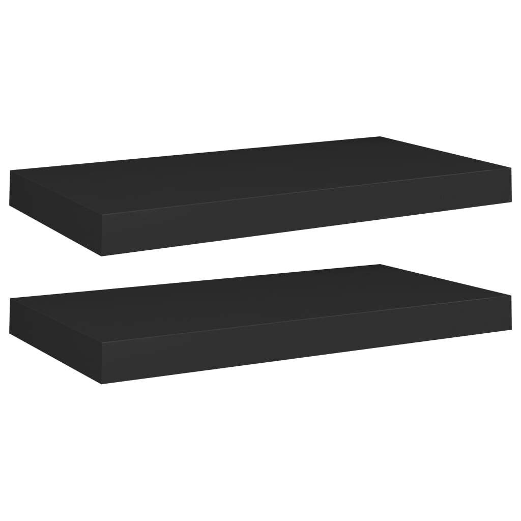 Schwebende Wandregale 2 Stk. Schwarz 50x23x3,8cm MDF-3