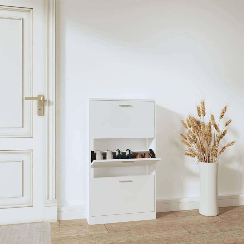 Schuhschrank Hochglanz-Weiß 59x17x108 cm Holzwerkstoff-0