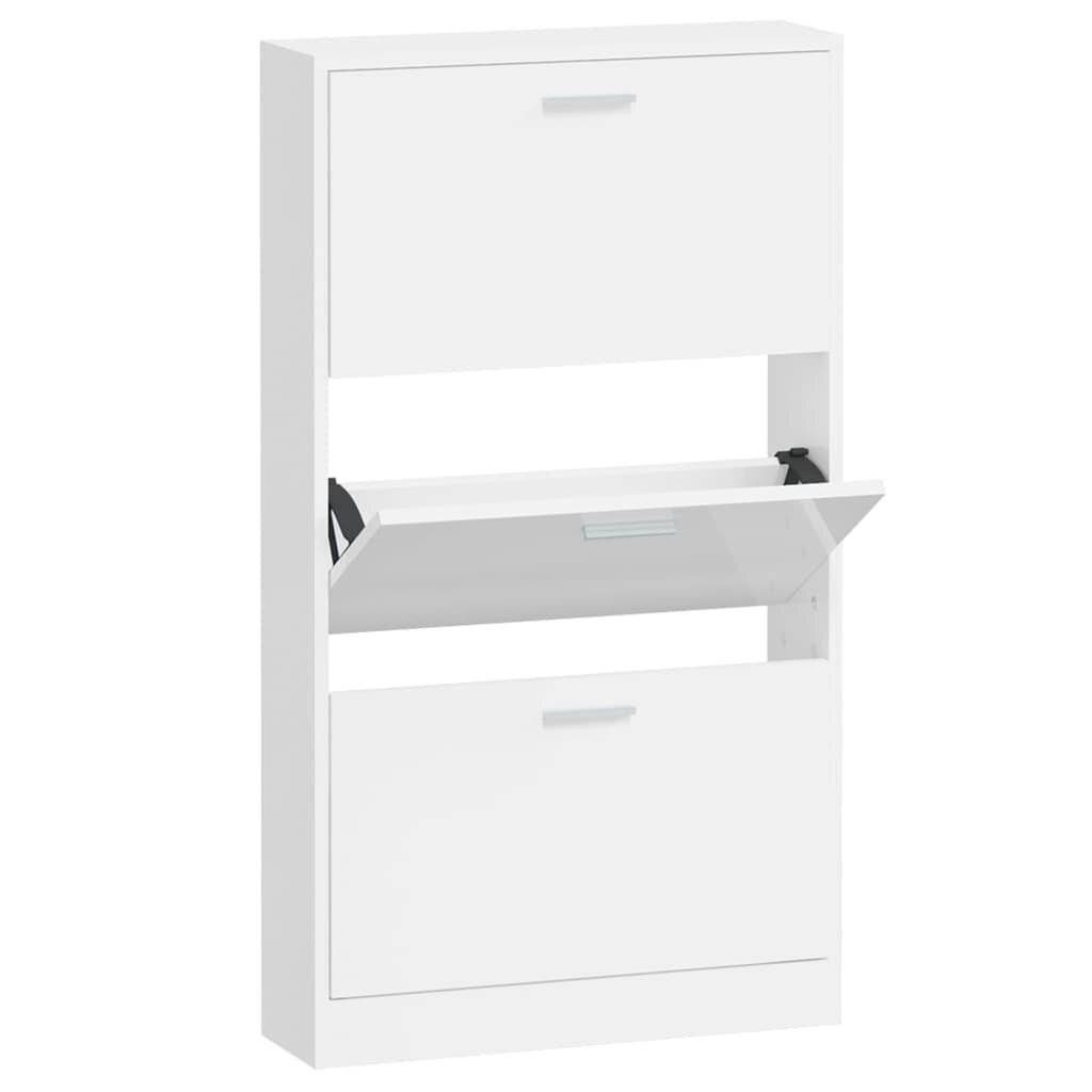 Schuhschrank Hochglanz-Weiß 59x17x108 cm Holzwerkstoff-1