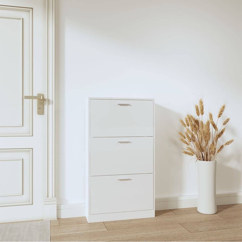 Schuhschrank Hochglanz-Weiß 59x17x108 cm Holzwerkstoff-2