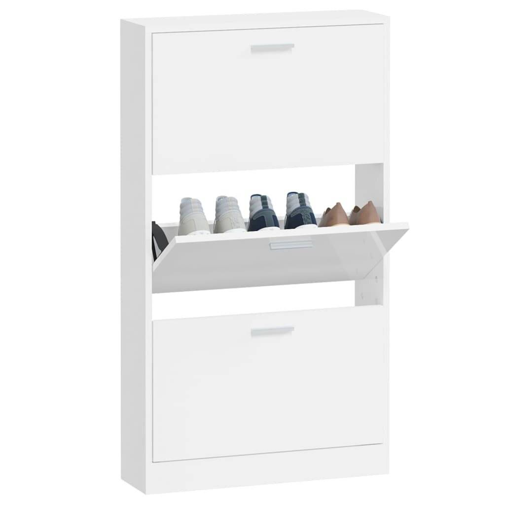 Schuhschrank Hochglanz-Weiß 59x17x108 cm Holzwerkstoff-3
