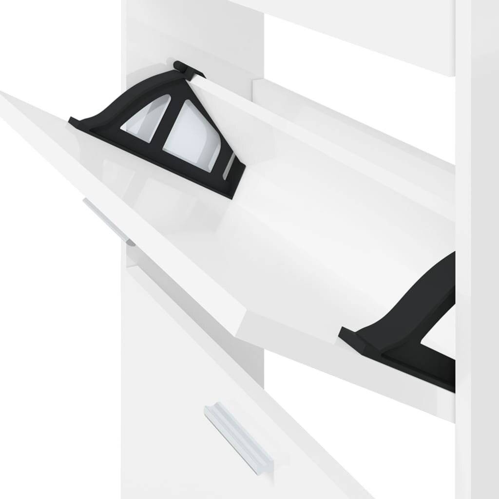 Symbolbild für Schuhschrank Hochglanz-Weiß 59x17x108 cm Holzwerkstoff