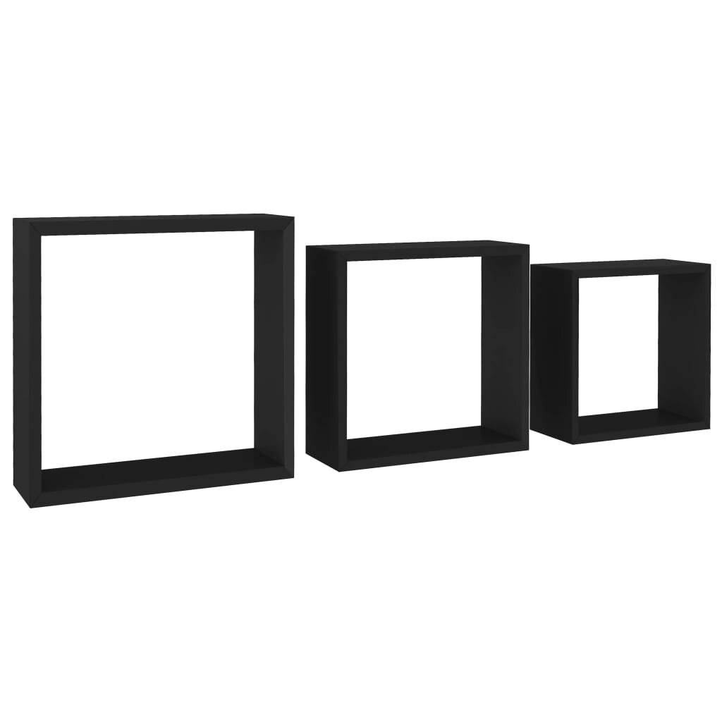 Würfelregale 3 Stk. Schwarz MDF-1