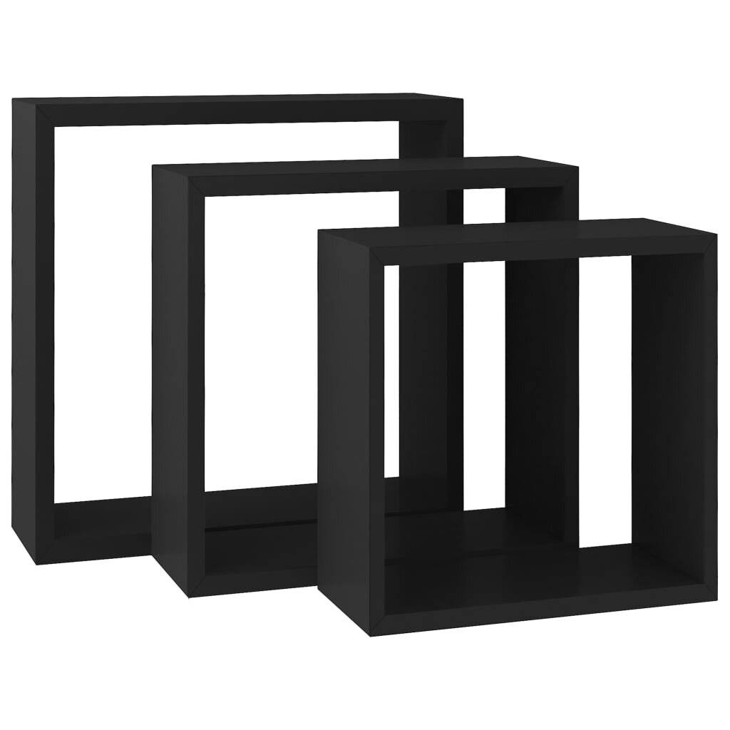 Würfelregale 3 Stk. Schwarz MDF-2