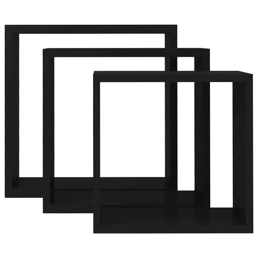 Würfelregale 3 Stk. Schwarz MDF-3