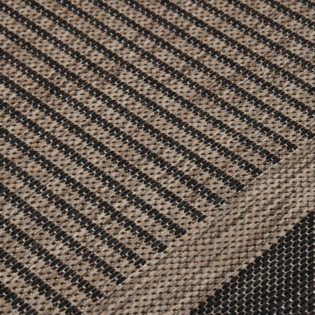 Outdoor-Teppich Flachgewebe 160x230 cm Dunkelbraun-4