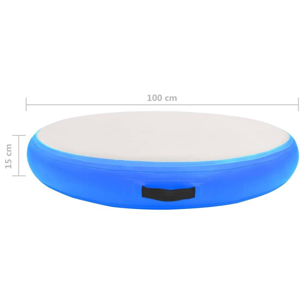 Symbolbild für Aufblasbare Gymnastikmatte mit Pumpe 100x100x15 cm PVC Blau