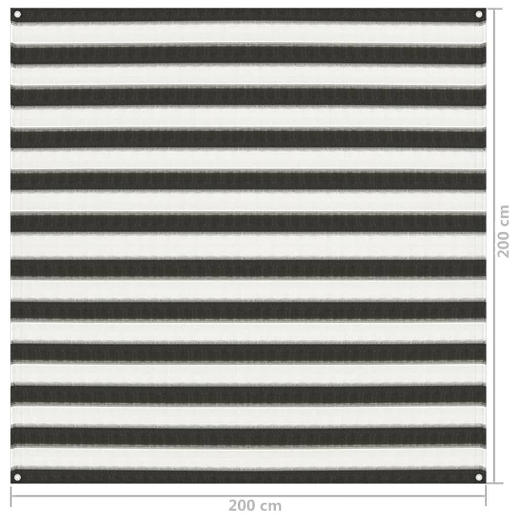 Zeltteppich 200x200 cm Anthrazit und Weiß-3