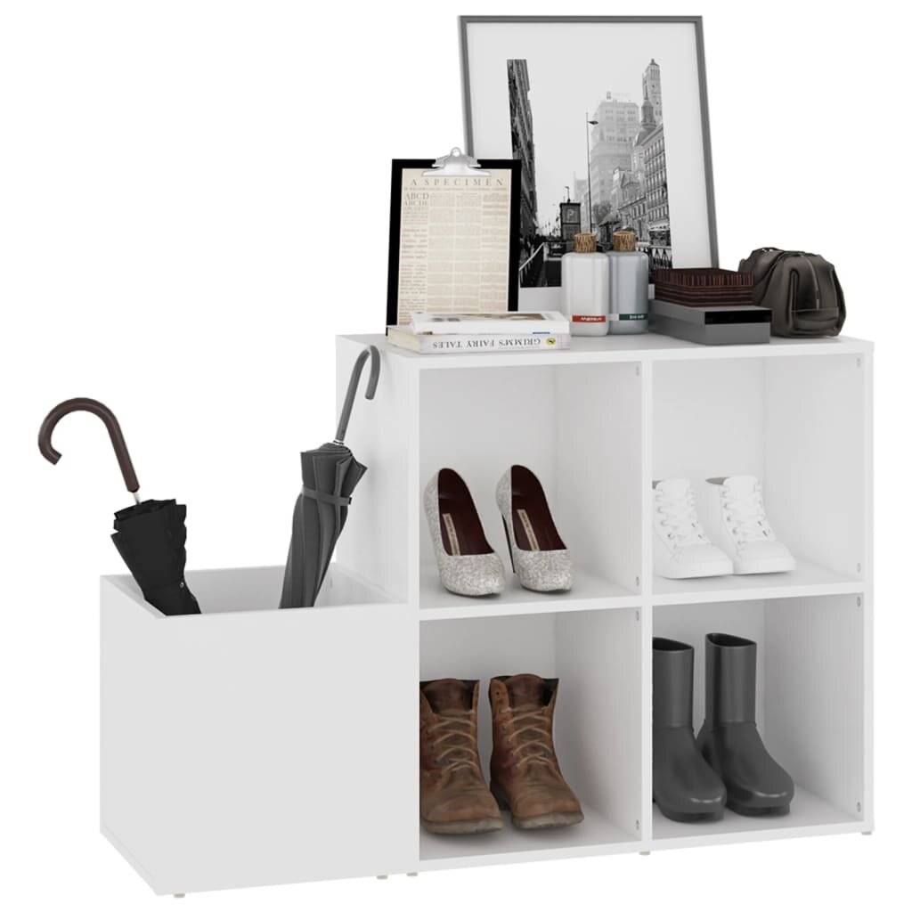 Flur-Schuhschrank Weiß 105x35,5x70 cm Holzwerkstoff-3