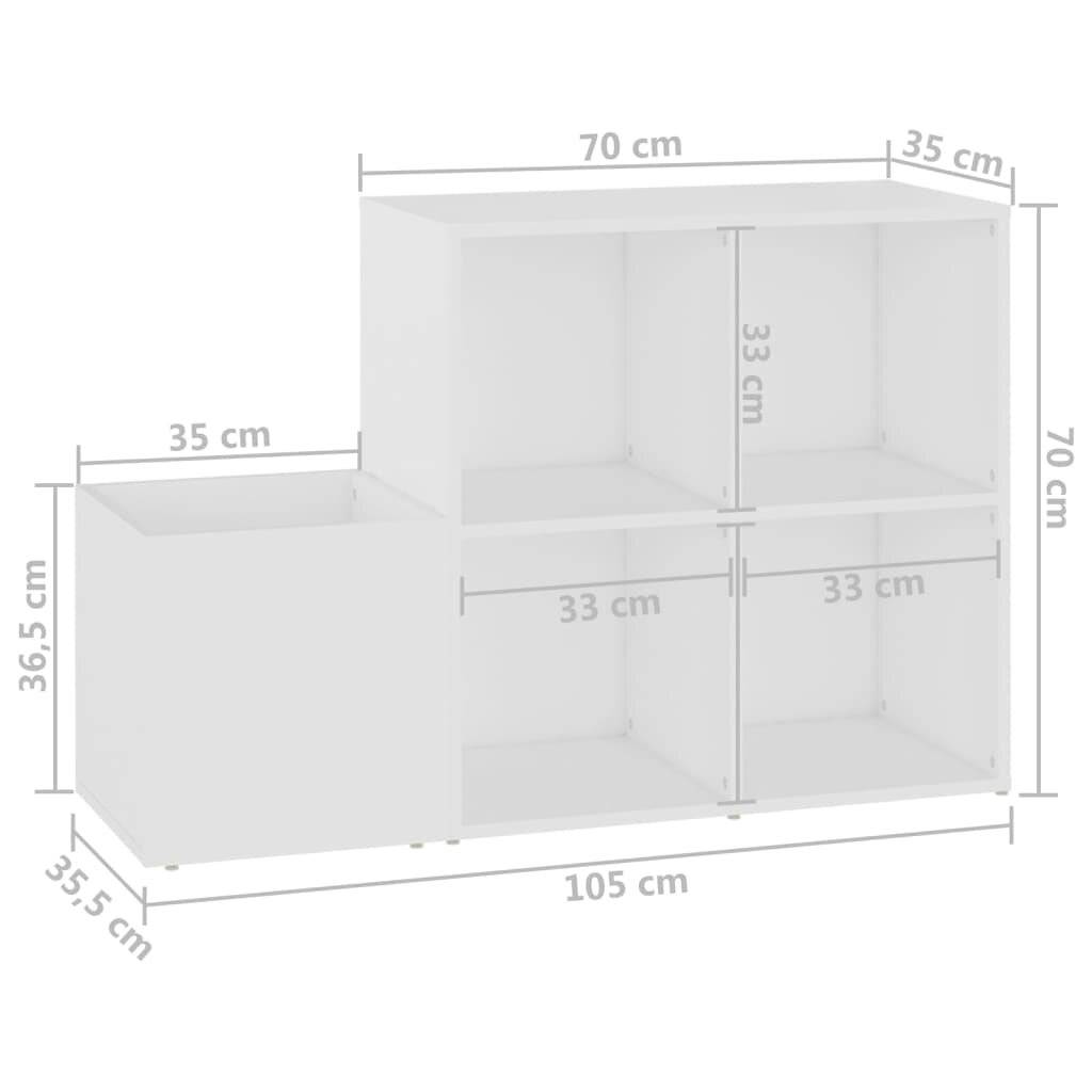 Symbolbild für Flur-Schuhschrank Weiß 105x35,5x70 cm Holzwerkstoff