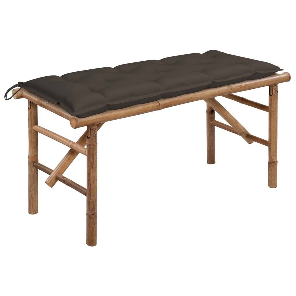 Klappbare Gartenbank mit Auflage 118 cm Bambus-0