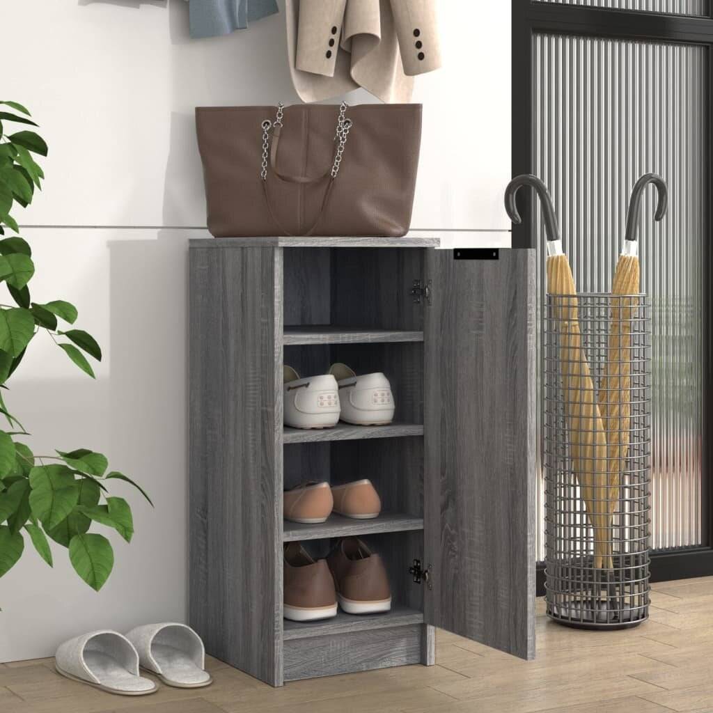 Schuhschrank Grau Sonoma 30x35x70 cm Holzwerkstoff-2