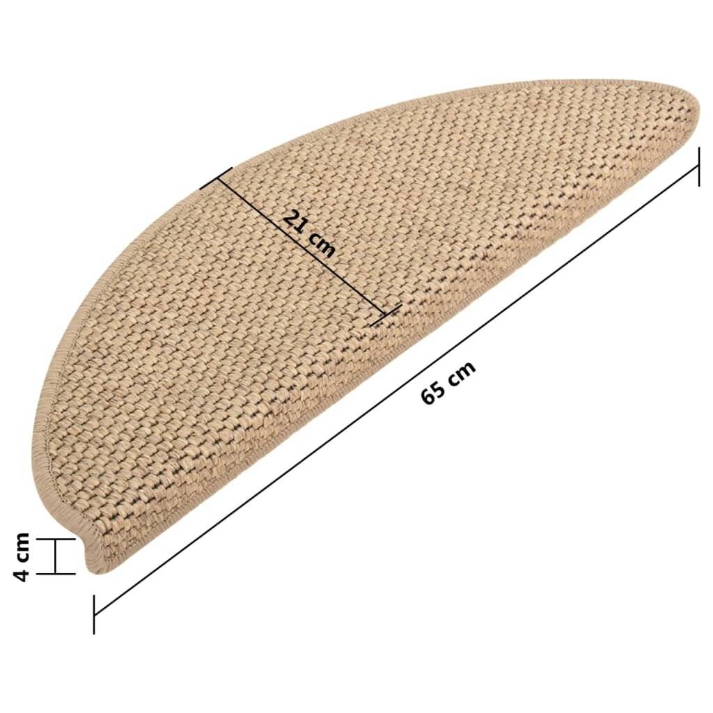 Treppenmatten Selbstklebend Sisal-Optik 15 Stk. 65x25 cm Sand-6