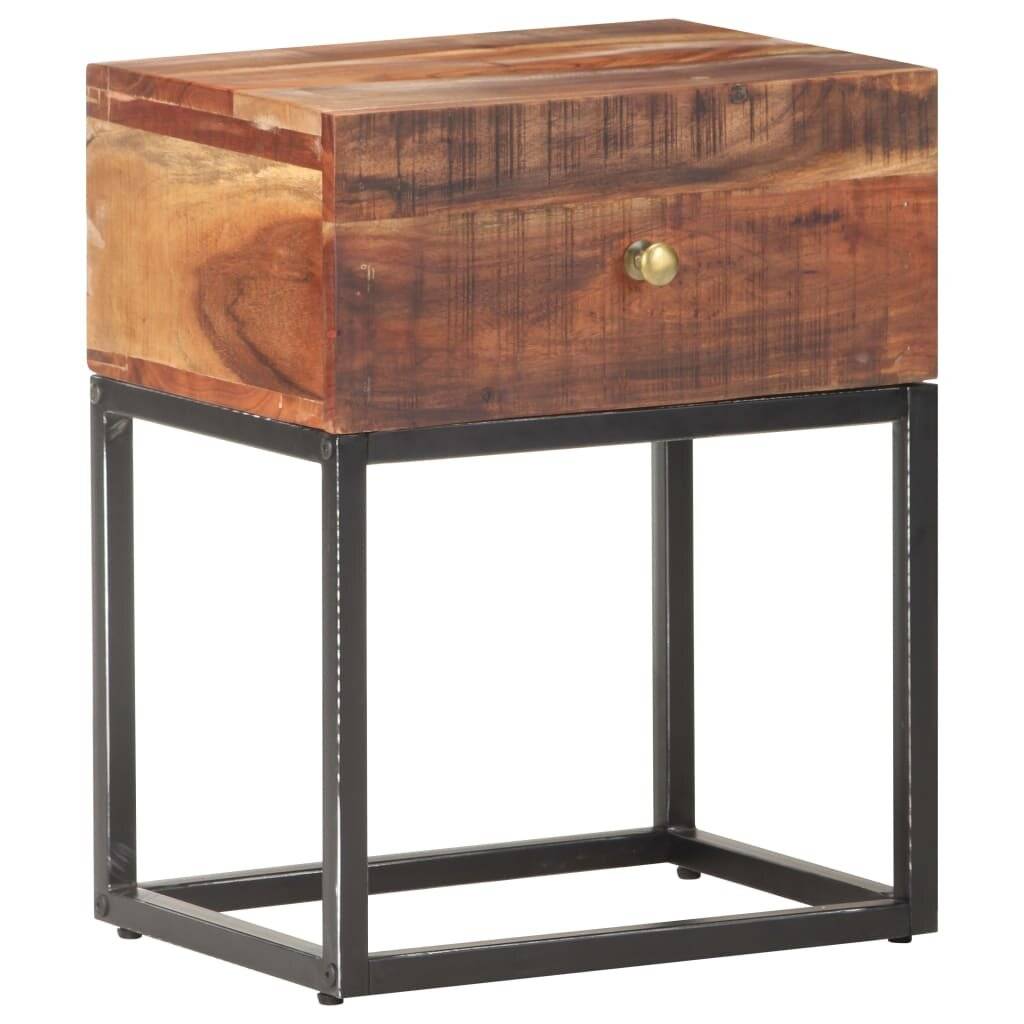 Nachttisch 40x30x50 cm Raues Akazienholz-6