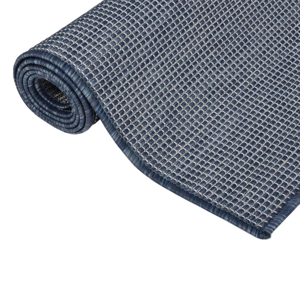Outdoor-Teppich Flachgewebe 140x200 cm Blau-2