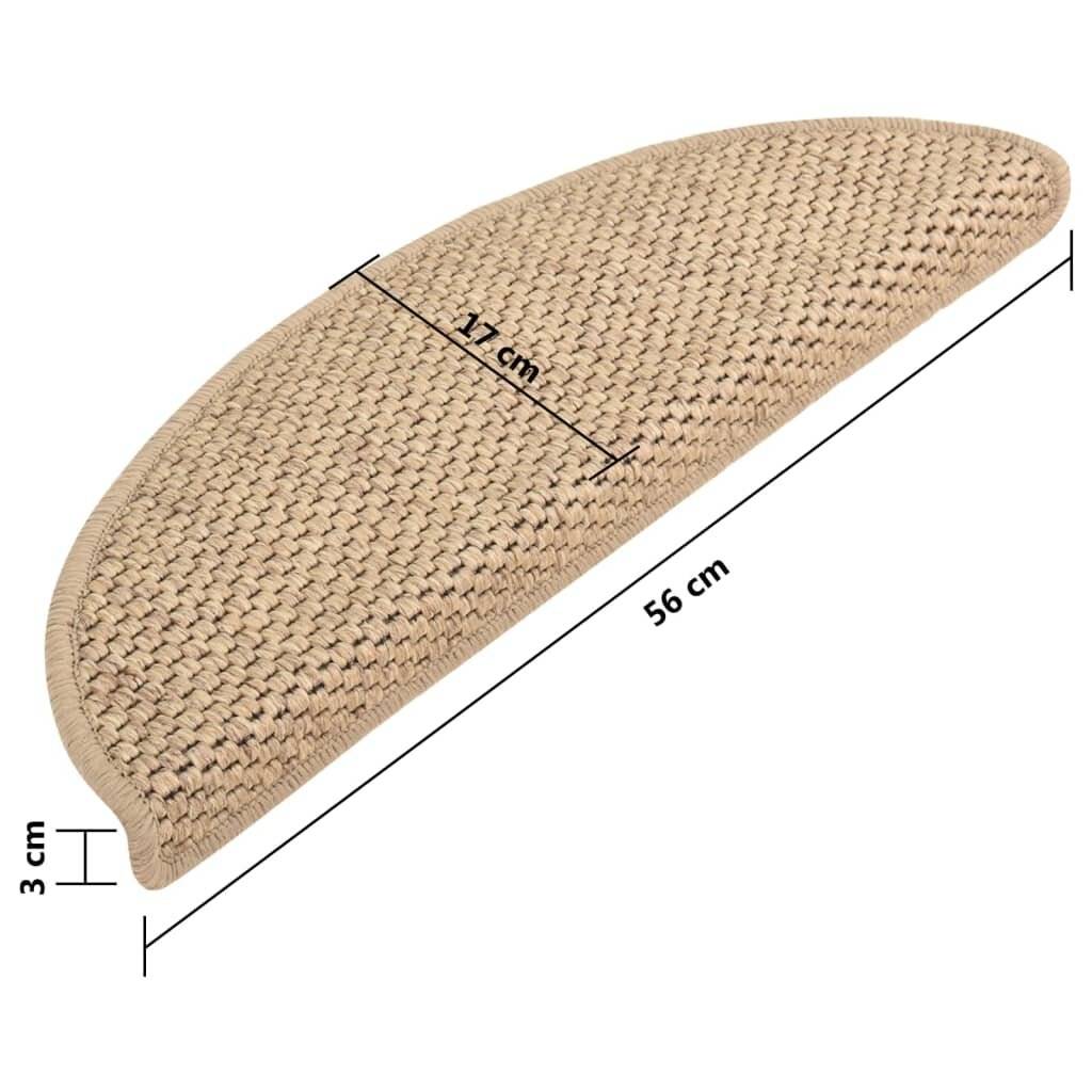 Treppenmatten Selbstklebend Sisal-Optik 15 Stk. 56x20 cm Sand-6