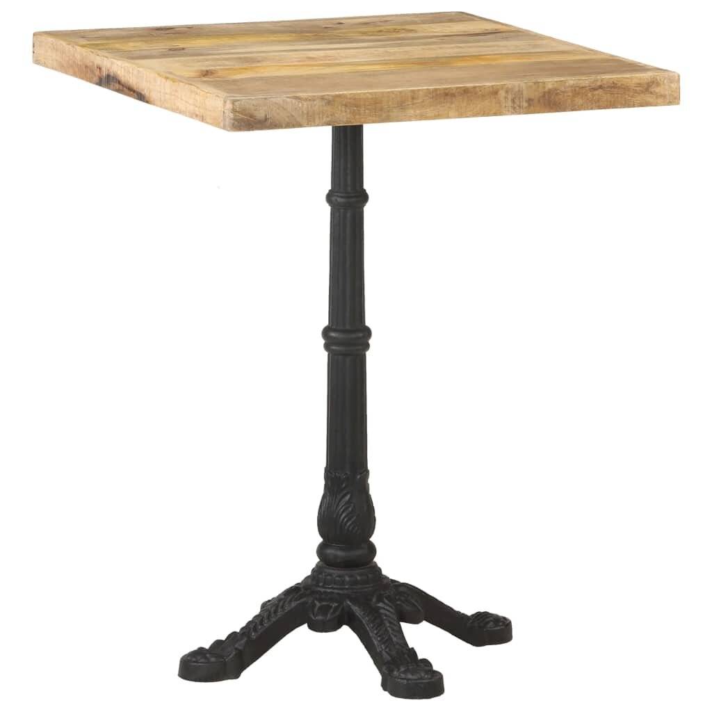 Bistrotisch 60x60x77 cm Raues Mangoholz-0