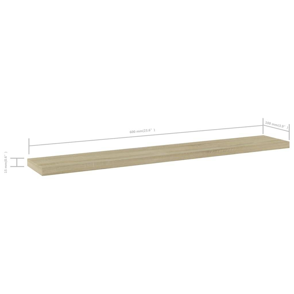 Bücherregal-Bretter 4 Stk. Sonoma-Eiche 60x10x1,5cm Spanplatte-4
