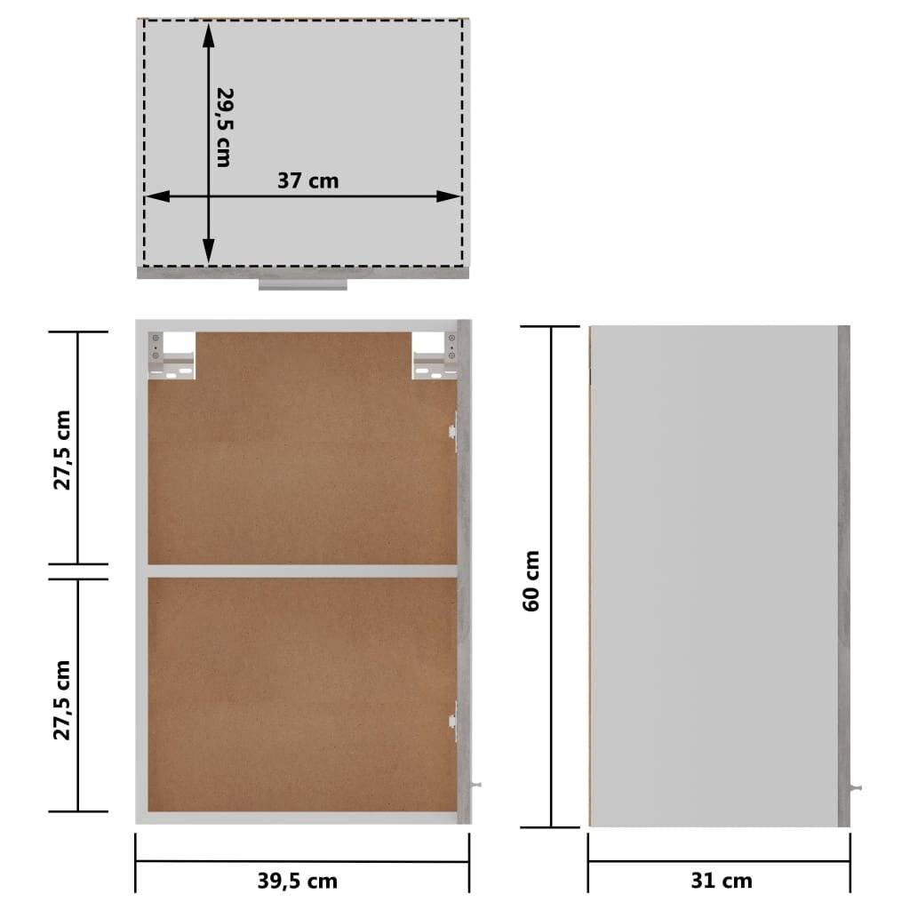 Symbolbild für Hängeschrank Betongrau 39,5x31x60 cm Spanplatte