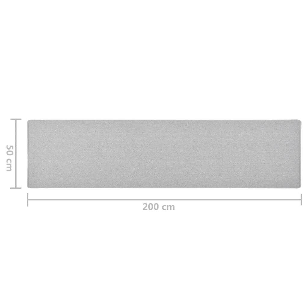 Teppichläufer Hellgrau 50x200 cm-6