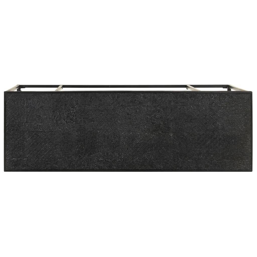 Konsolentisch Schwarz 110x35x76 cm Massivholz Akazie und Mango-2