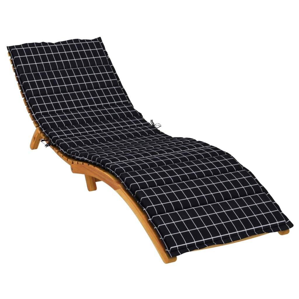 Sonnenliegen-Auflage Schwarz Karomuster Oxford-Gewebe-3