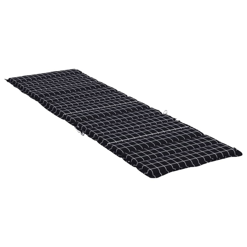 Sonnenliegen-Auflage Schwarz Karomuster Oxford-Gewebe-4