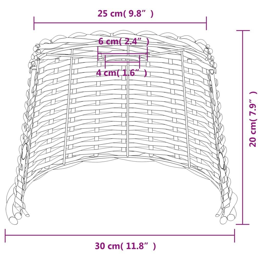 Lampenschirm Braun Ø30x20 cm Korbweide-6
