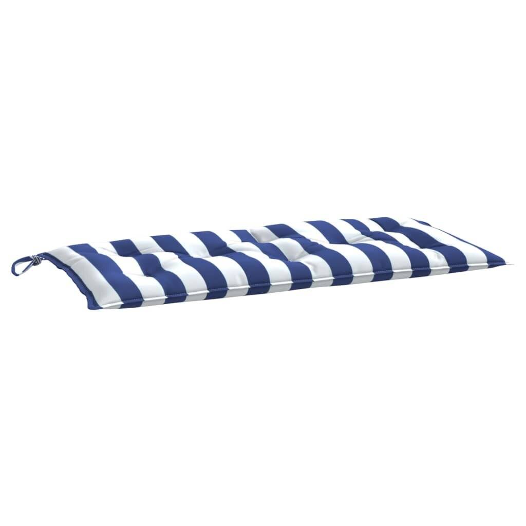 Gartenbank-Auflage Blau&Weiß Gestreift 110x50x7 cm Stoff-3