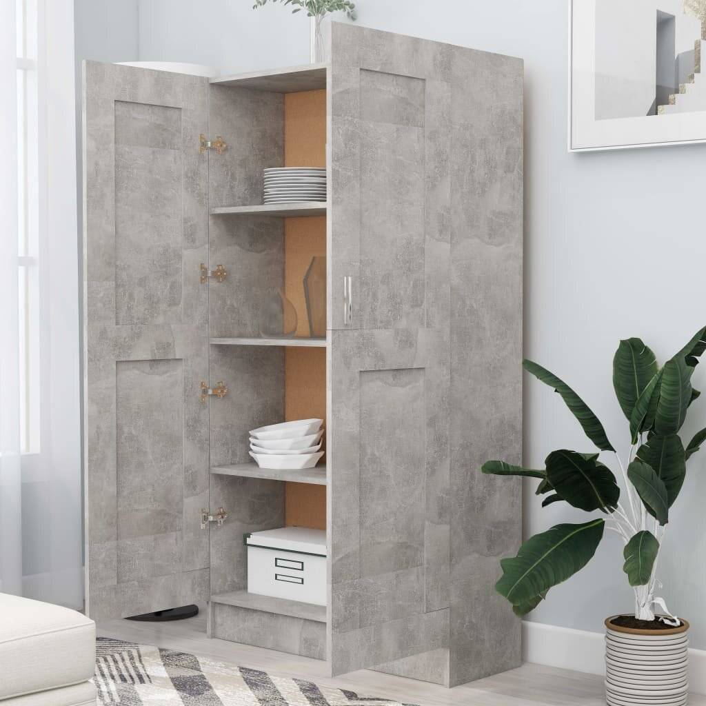 Bücherregal Betongrau 82,5x30,5x150 cm Spanplatte-2