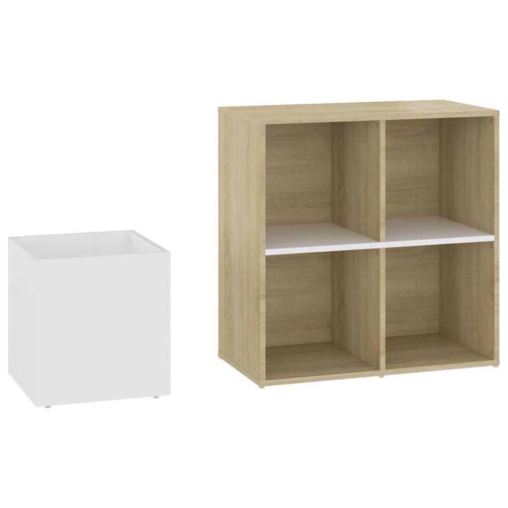 Flur-Schuhschrank Weiß Sonoma Eiche 105x35,5x70cm Holzwerkstoff-6