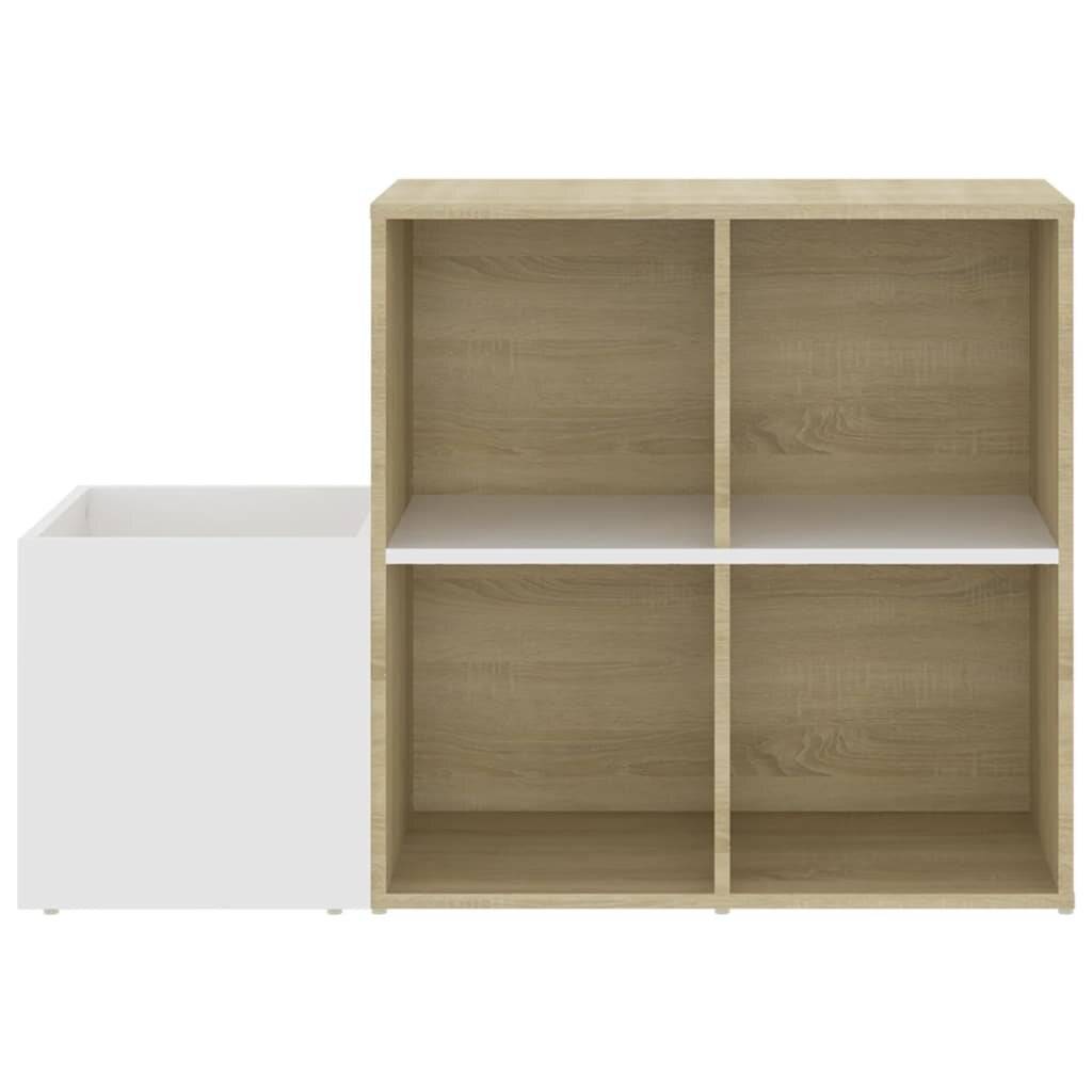 Flur-Schuhschrank Weiß Sonoma Eiche 105x35,5x70cm Holzwerkstoff-4