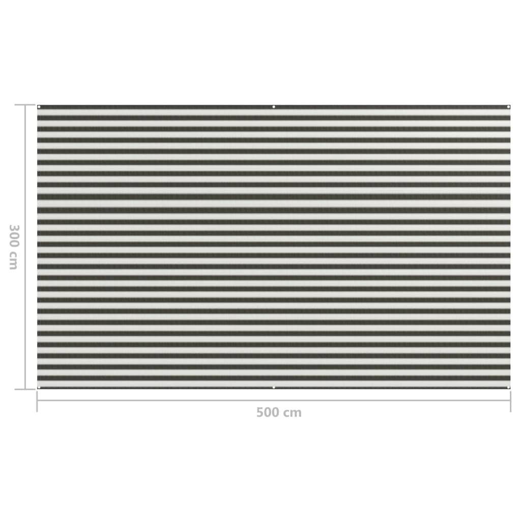 Zeltteppich 300x500 cm Anthrazit und Weiß-3