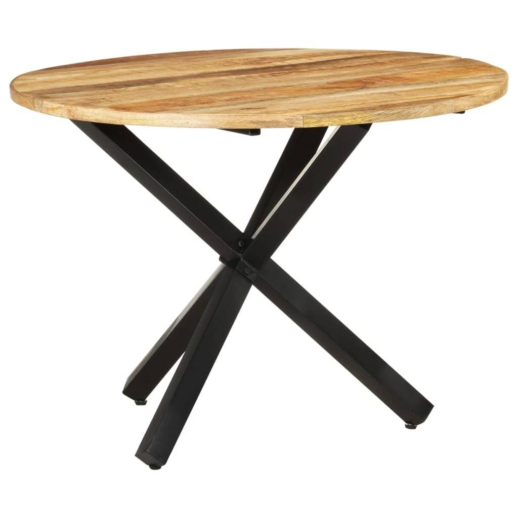 Esstisch Rund 100x100x75 cm Raues Mangoholz-0