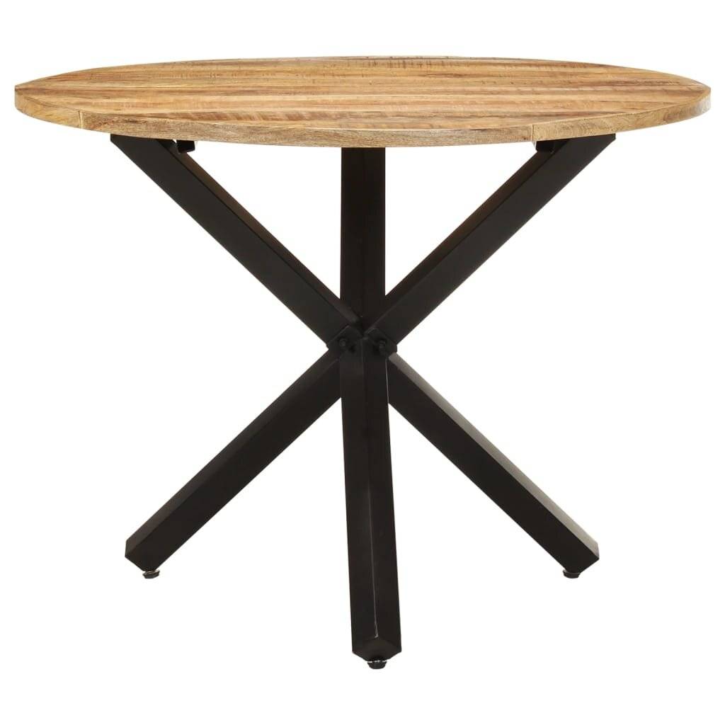 Esstisch Rund 100x100x75 cm Raues Mangoholz-1