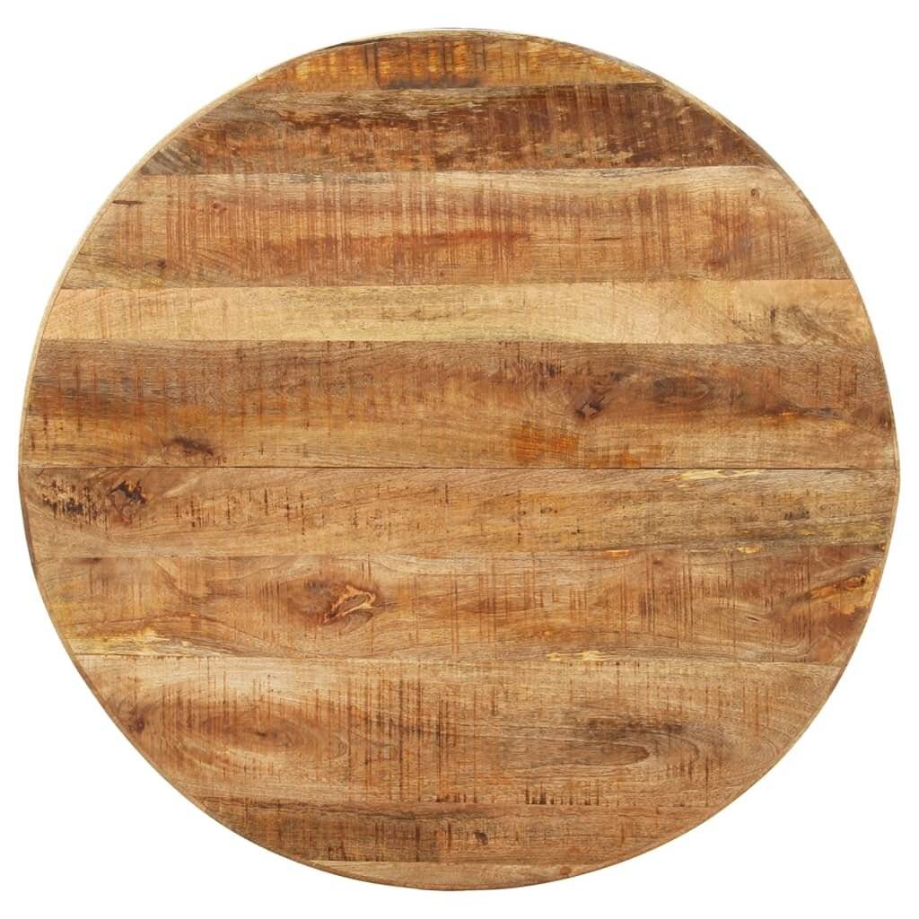 Esstisch Rund 100x100x75 cm Raues Mangoholz-3
