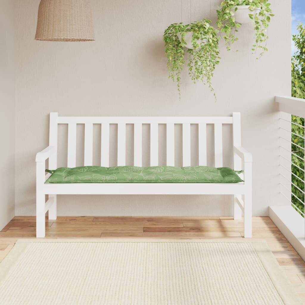 Gartenbank-Auflage Blattmuster 150x50x7 cm Oxford-Gewebe-0