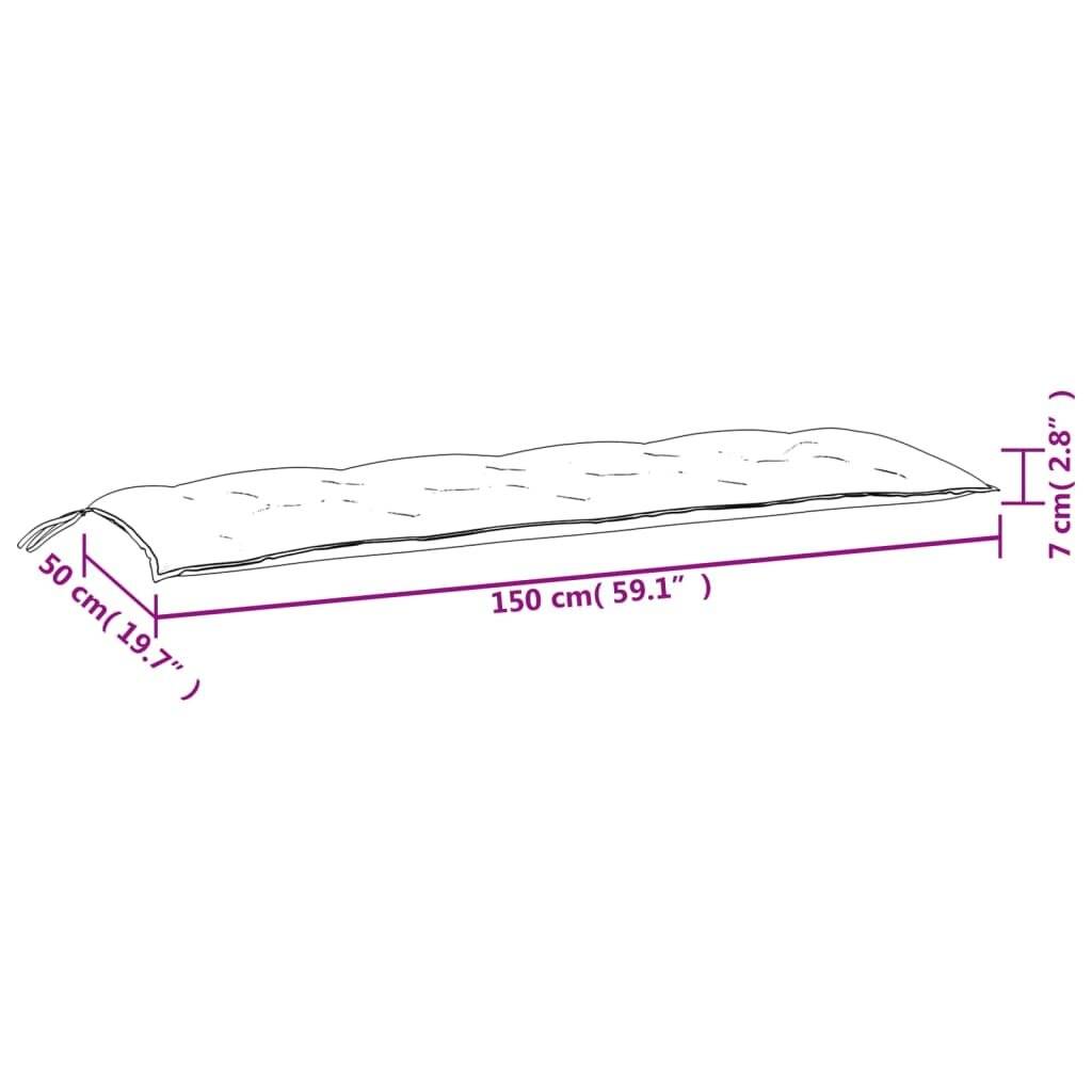 Gartenbank-Auflage Blattmuster 150x50x7 cm Oxford-Gewebe-6