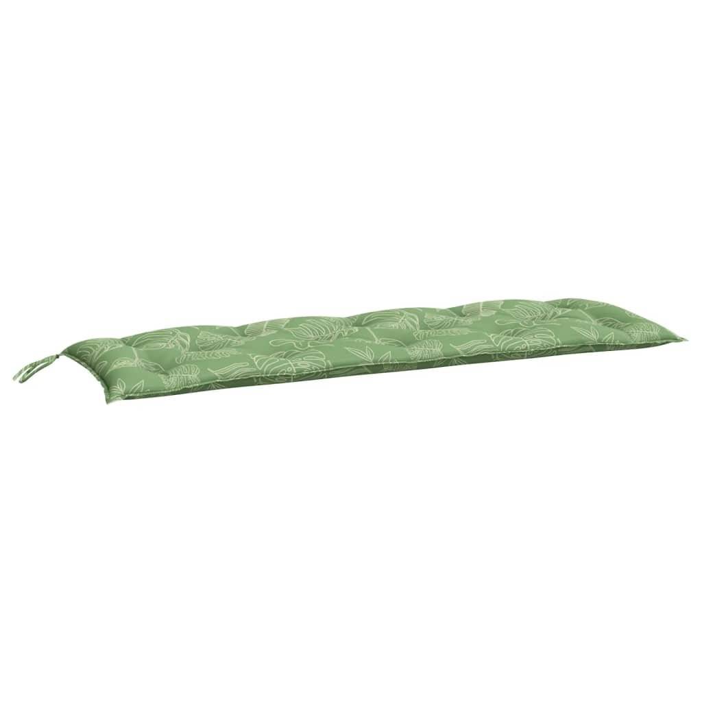 Gartenbank-Auflage Blattmuster 150x50x7 cm Oxford-Gewebe-1
