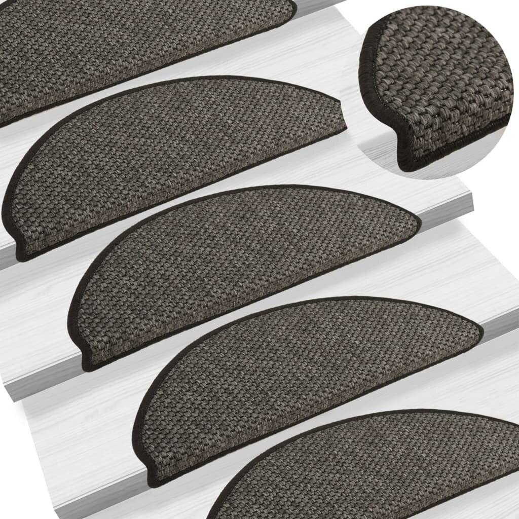 Treppenmatten Selbstklebend Sisal 15 Stk. 65x25 cm Anthrazit-0