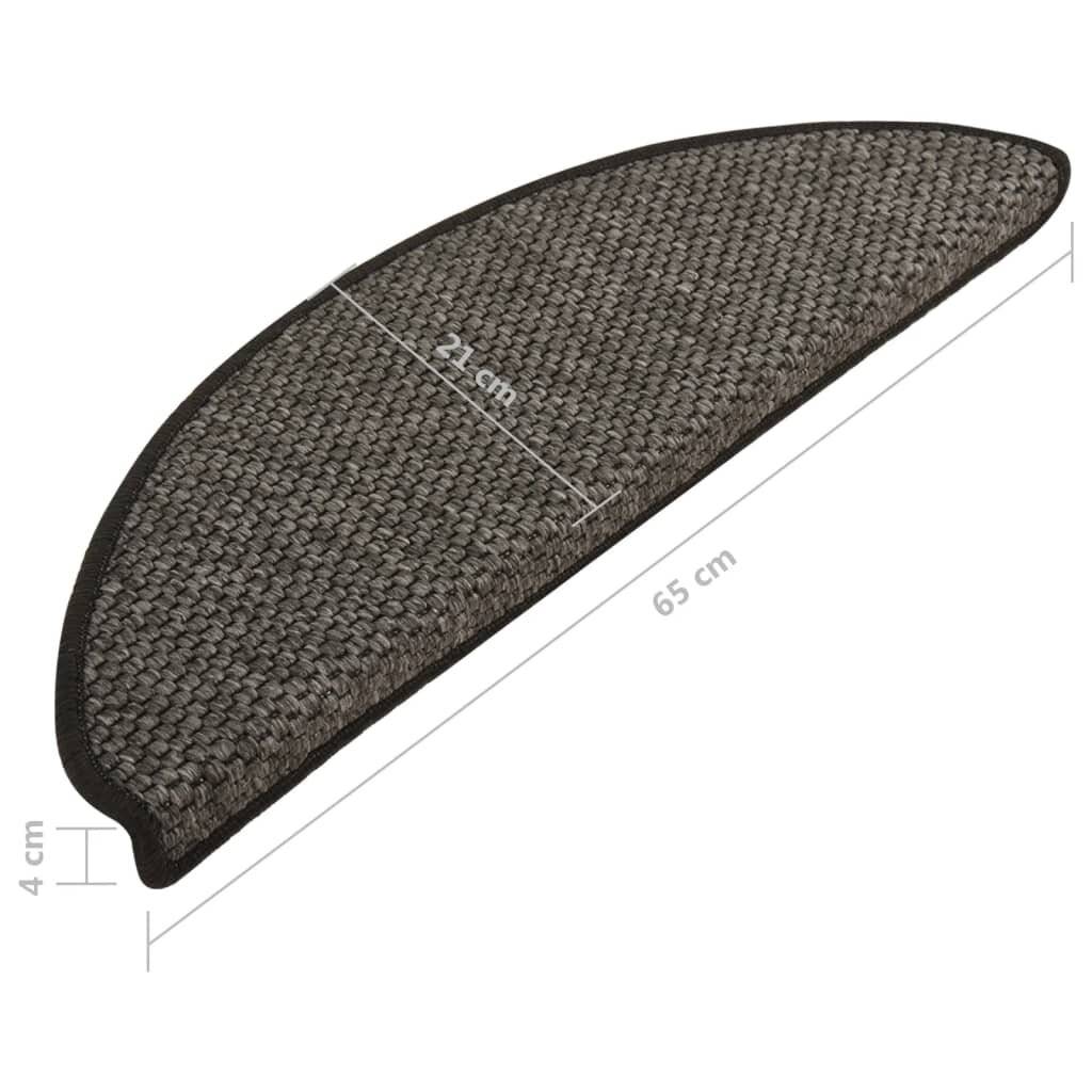 Treppenmatten Selbstklebend Sisal 15 Stk. 65x25 cm Anthrazit-6