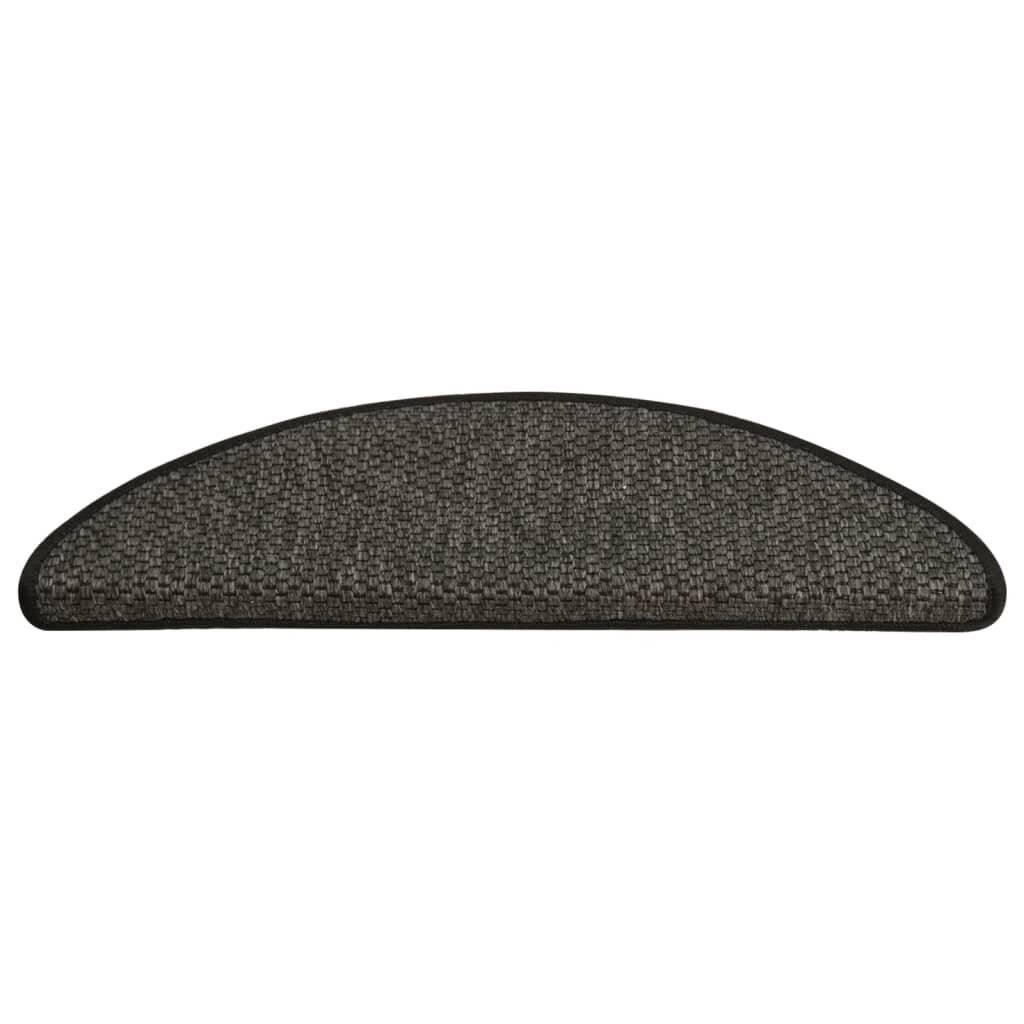 Treppenmatten Selbstklebend Sisal 15 Stk. 65x25 cm Anthrazit-2