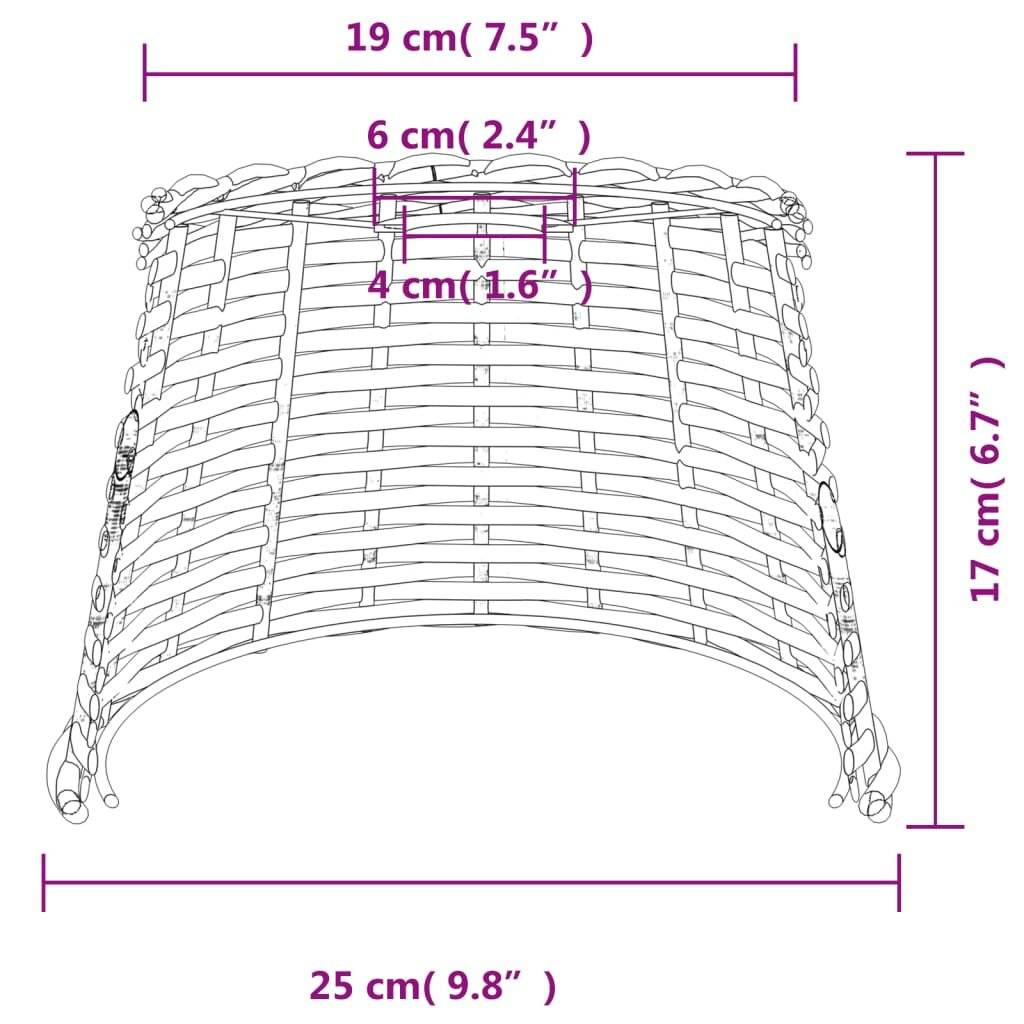 Lampenschirm Braun Ø25x17 cm Korbweide-6