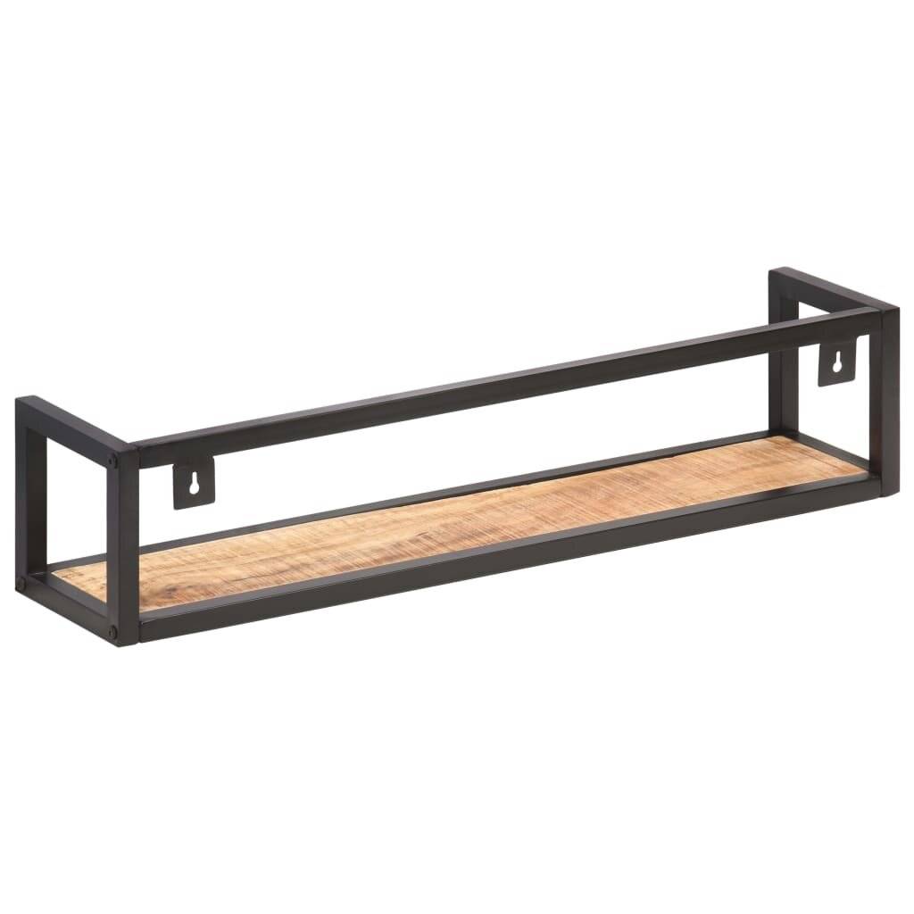 Wandregale 2 Stk. 80 cm Raues Mangoholz-4