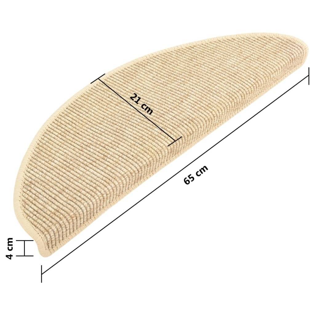 Treppenmatten Selbstklebend Sisal-Optik 15 Stk. 65x25 cm Beige-6